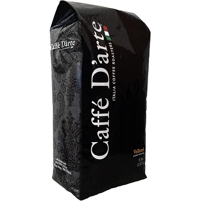Caffe D'arte Velletri Wood Roast Reserve Whole Bean Coffee, 5 Pound