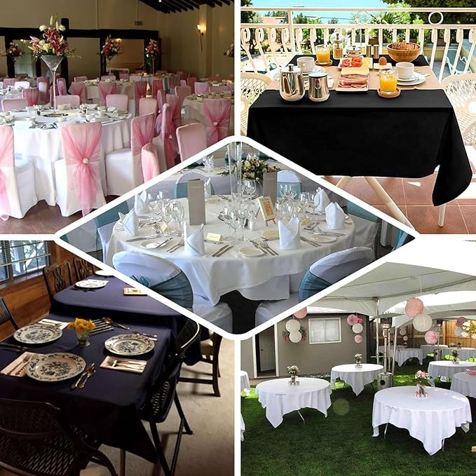 Efavormart 90" Ivory Wholesale Linens Polyester Square Linen Tablecloth for Kitchen Dining Catering Wedding Birthday Party Events