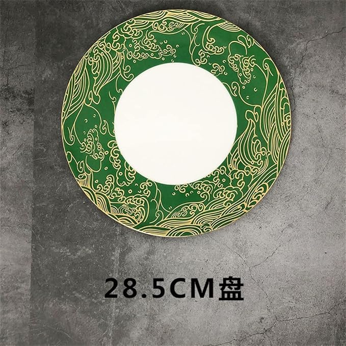 Green Cutlery Set Dinner Plate Placemat Dinner Plate Plate Combination Table Decoration