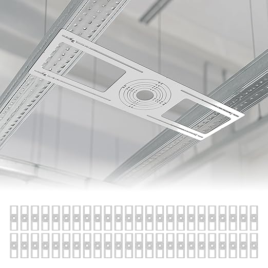 KASTLITE 48-Pack New Construction Mounting Plate for 2" to 6" Wafer Downlights | Flat Rough-in Bracket for LED Recessed Ceiling Lights | Galvanized Steel, 6 Trim Sizes, 26" Length Fits 16″-24″ Joists