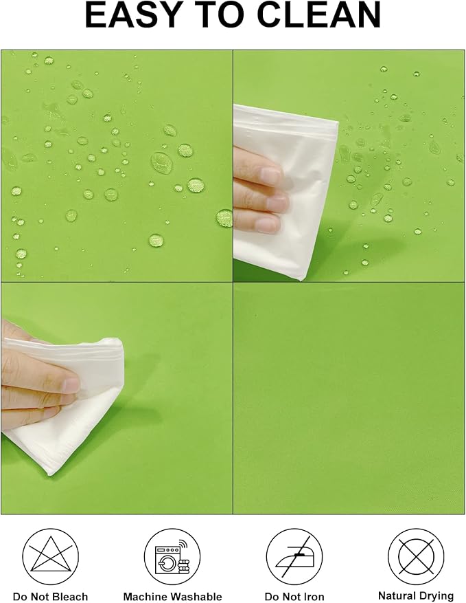 Fokitut 2 Pack Waterproof Rectangle Tablecloth, 90x132 Inch,Stain Resistant and Wrinkle Polyester Table Cloth, Fabric Table Cover for Kitchen Dining, Wedding, Party, Holiday Dinner-Apple Green