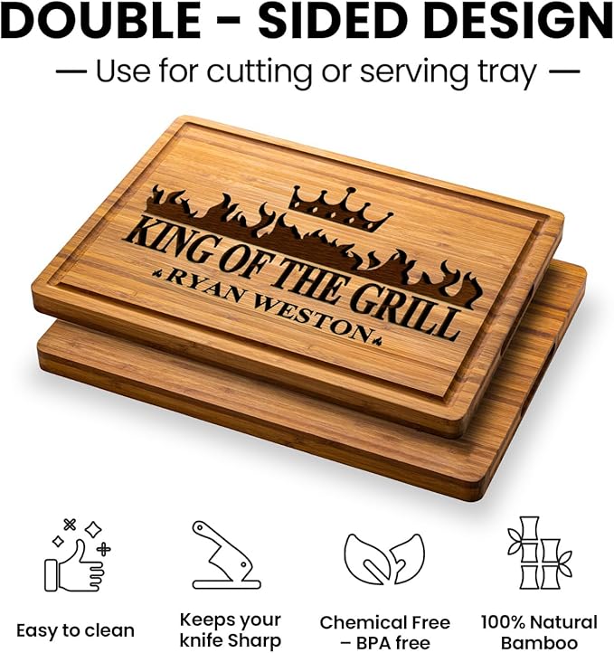 Personalized Gifts for Men Custom Engraved Cutting Board BBQ & Grilling Gift, Unique Grill Master Gift for Dad, Husband, or Father in Law Perfect Birthday or Christmas Gifts for Men 2026
