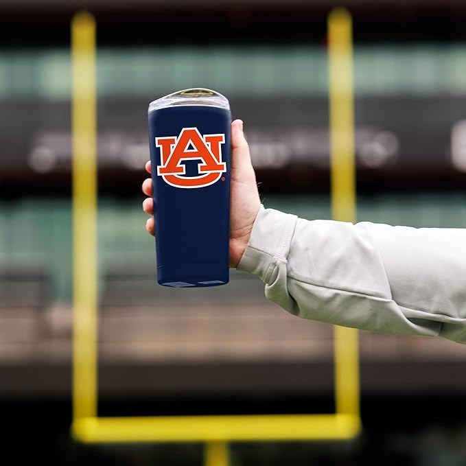 Logo Brands NCAA 20 oz Powder Coat Stainless Tumbler -Double-Wall Insulated Everday Tumbler for Hot or Cold Drinks, High Lip Lid, Team Color