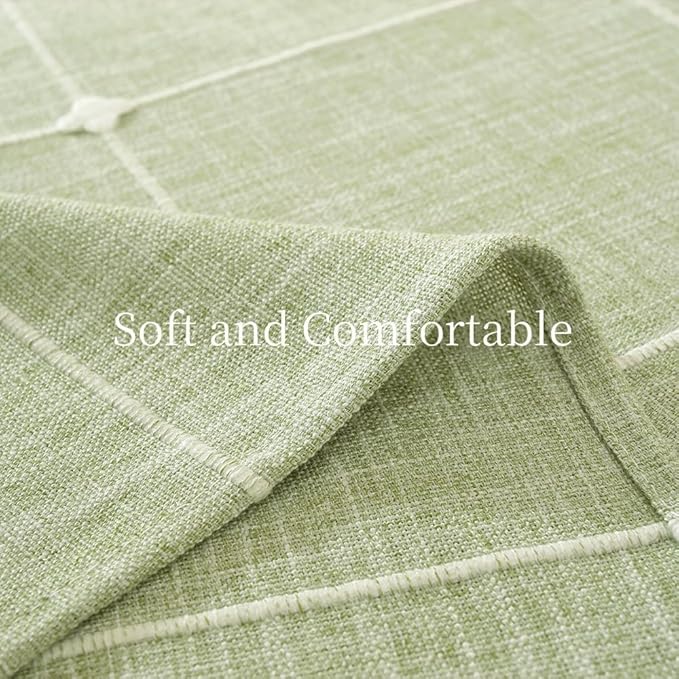 Zobesta Gingham Green Table Cloth Rectangle Table 60 x 102 Inch, Heavy Weight Washable Farmhouse Soft Boho Linen Tablecloth Rectangle for Outdoor, Party, Holiday, Picnic, Dining