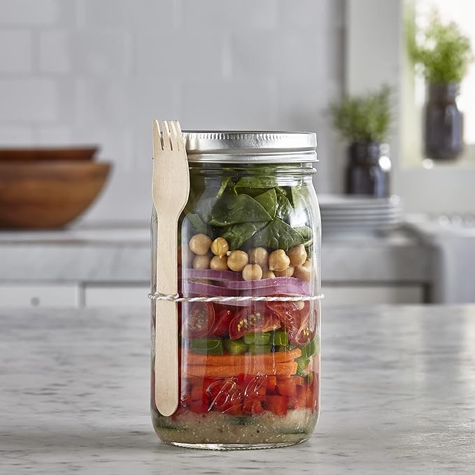 Ball Wide Mouth Glass Mason Jars with Lids and Bands, Used for Canning, Pickling, Juice, Jam, Jelly, Quart Size 32 Ounce (Pack of 8)