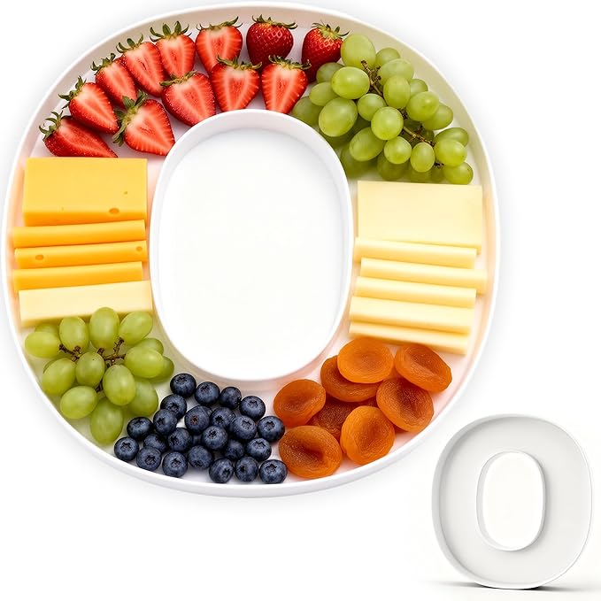 10" Reusable Plastic Box Form Tray Display for Treats, Charcuterie, Cake Pop, Candy, Charcuterie Box, Custom Charcuterie Letters Fillable - Reusable Letter Box - (White Plastic, O)