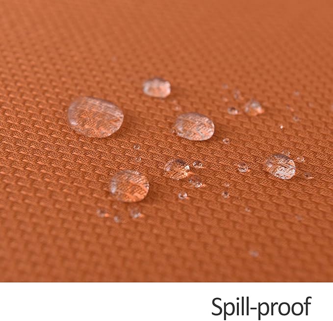 maxmill Round Textured Tablecloth Spill-Proof Wrinkle Free Soft Jacquard Table Cloth for Circular Table Cover, for Dining Room Buffet Banquet Parties Holiday Dinner, 70 Inch, Rust
