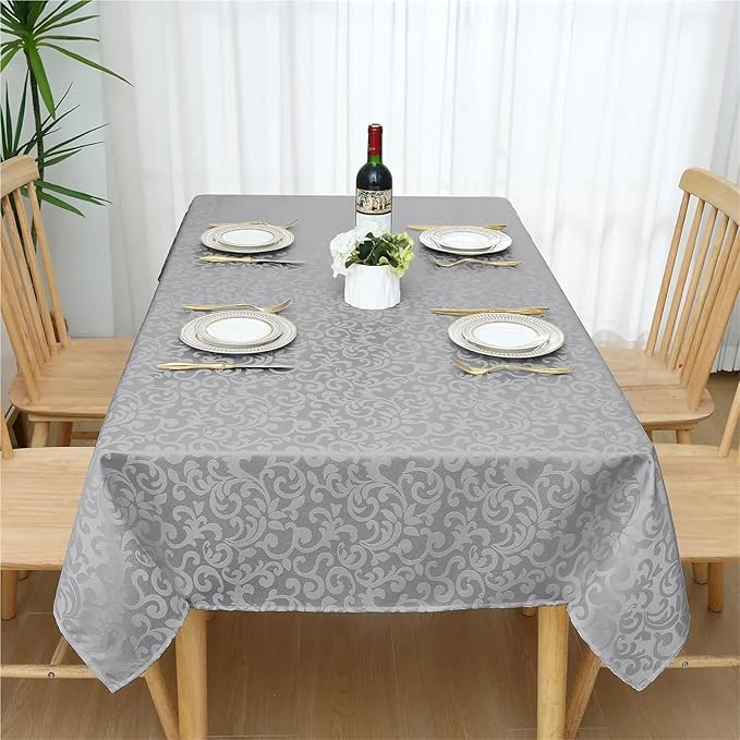 Tablecloth Tablecloth Rectangular Polyester Tablecloth Jacquard Dyeing Tablecloth Tablecloth Table Decoration and Accessories for Restaurant Cafe(White,130x130cm(Rectangle))