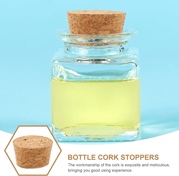 Ciieeo 20Pcs 1.29X1.10X0.78In Natural Wood Cork Stoppers Tapered Bottle Cork Plugs for Wine Beer Bottle Sealing and Diy Craft Projects