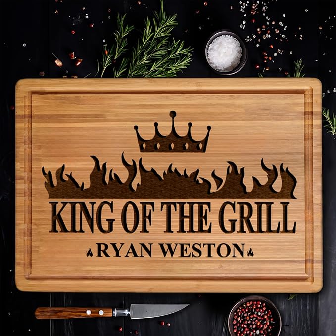 Personalized Gifts for Men Custom Engraved Cutting Board BBQ & Grilling Gift, Unique Grill Master Gift for Dad, Husband, or Father in Law Perfect Birthday or Christmas Gifts for Men 2026