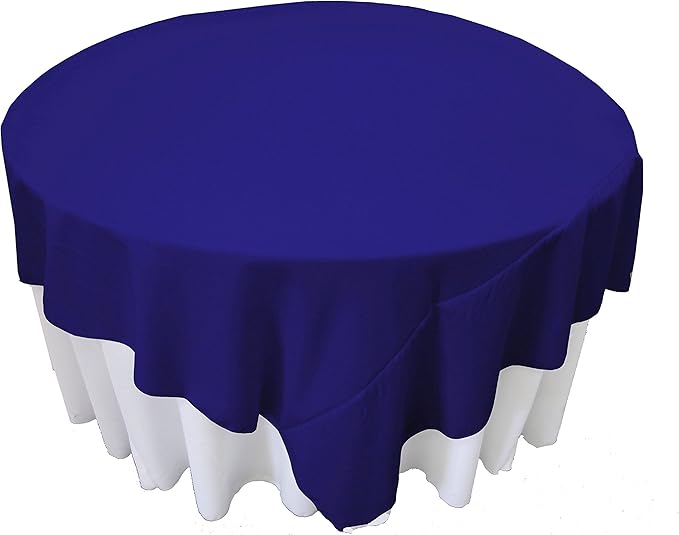 LA Linen Polyester Poplin Washable Square Tablecloth, Stain and Wrinkle Resistant Table Cover 90x90, Dinning, Kitchen, Party, Holiday 90 by 90-Inch, Royal Blue, TCpop90x90_RoyalP50