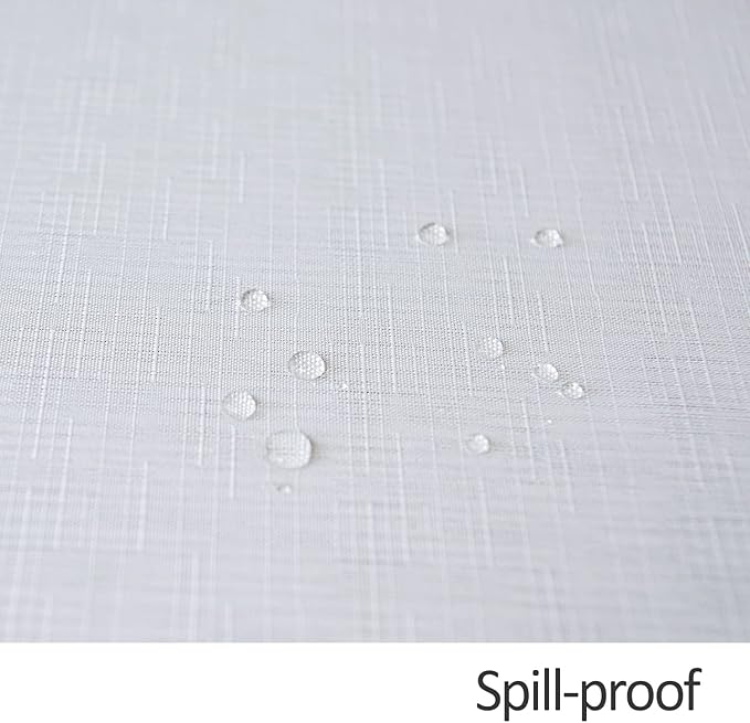 maxmill Faux Linen Textured Rectangle Tablecloth Water Resistant Wrinkle Free Spill-Proof, Soft Table Cloth for Dining Room Decoration, Banquet Parties Event Holiday Dinner, 60 x 84 Inch White