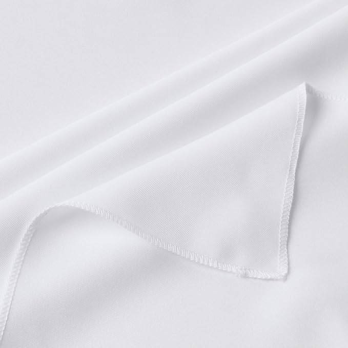 LA Linen Polyester Poplin Washable Square Tablecloth, Stain and Wrinkle Resistant Square Table Cover 52x52, Fabric Table Cloth Square for Dining, Kitchen, Party, Holiday 52 by 52-Inch, White