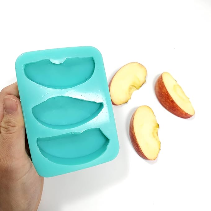 Generic Apple Slices Silicone Mold - Turquoise Blue, Pewter, BPA Free, Phthalate Free, Latex Free - Realistic Flexible Mold for Soap, Resin, Candle, Clay - FOOD PREPARATION MOLD - NC054