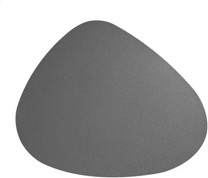 Leather Western Placemat Tableware Pad Oil Water Heat Insulation Non-Slip Tablemat Coaster for Kitchen Washable Cup(Dark Gray,11x13cm)