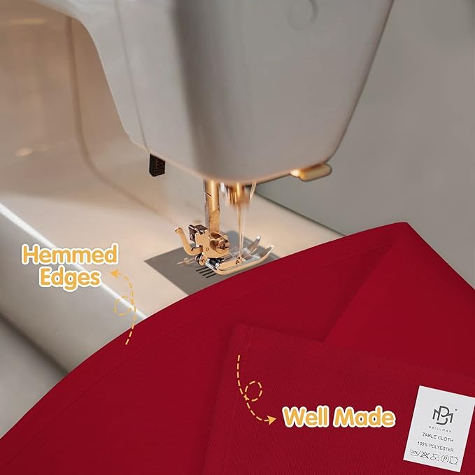 BRILLMAX 6 Pack Burgundy Tablecloths 60 x 126 Inch for 8ft Rectangle Tables - 150 GSM Polyester Fabric, 15" Standard Drop, Water, Stain & Wrinkle Resistant Cloth Cover for Wedding Dining Buffet