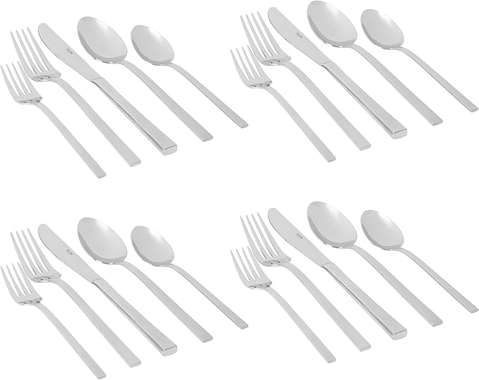 Martha Stewart Southalnd 20 Piece Flatware Mirror Polish Silverware Set - Stainless Steel Utensils - Forks, Spoons, Knives