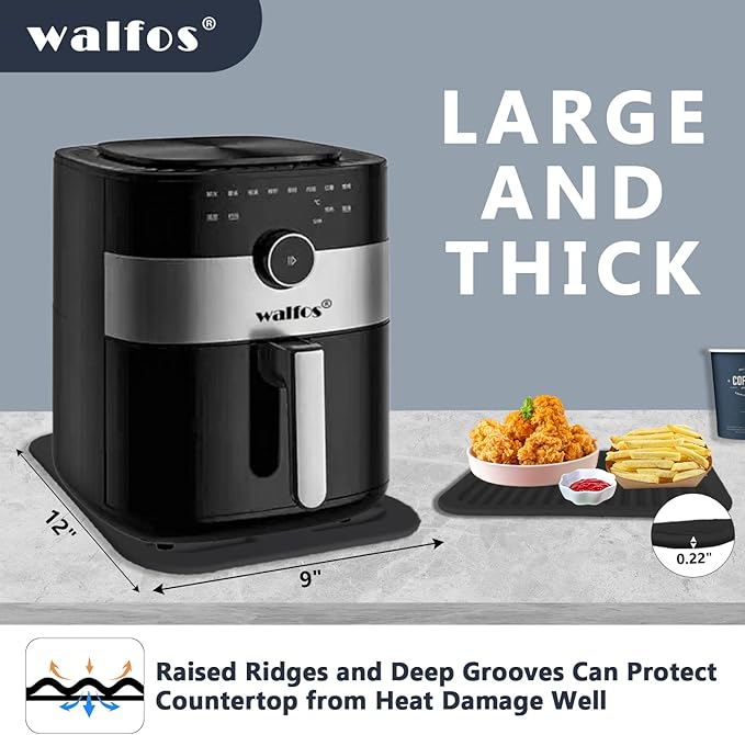 Walfos Silicone Trivets for Hot Pots and Pans - Heat Resistant Hot Pads for Kitchen Counter- Multi-Purpose & Versatile Trivet Mat - Long-Lasting & Flexible Silicone Hot Pad