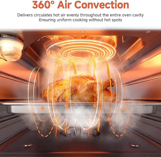 OUNIN Air Fryer Toaster Oven Combo – 11-in-1 Countertop Convection Steam Oven with Air Fryer, Steam, Dual Cook, Bake, Roast, Dehydrate, 90–430°F, Self-Cleaning, 16qt Capacity