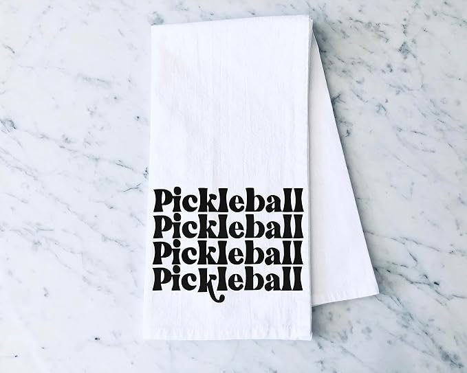 Funny Kitchen Towel - Pickleball Lovers Dish Cloth - Gift for Him or Her - Pickle Ball Gift - Retirement - Christmas - Mothers Day - Fathers Day - Birthday (Pickleball)
