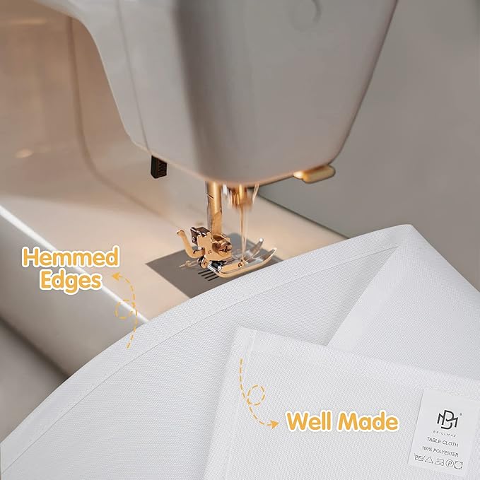BRILLMAX 6 Pack White Tablecloths 60 x 102 Inch for 6ft Rectangle Tables - 150 GSM Polyester Fabric, 15" Standard Drop, Water, Stain & Wrinkle Resistant Cloth Cover for Wedding Banquet Dining Buffet