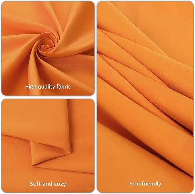 8 Pack Orange Tablecloth 60x126 Inch Rectangle Table Cloth for 8 Foot Rectangle Tables, Wrinkle Resistant Washable Polyester Fabric Rectangular Table Cover for Dining Banquet Wedding Party