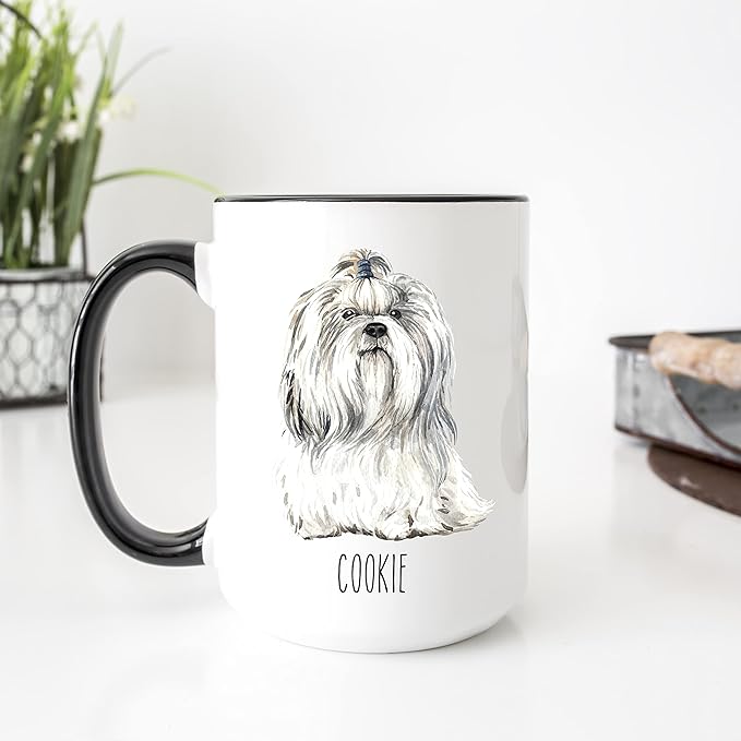 Shih tzu Custom Coffee Mugs with Name for Dog Mom Dad - Personalized Gifts for Best Friends - Grandma Grandpa Present (Shih tzu)