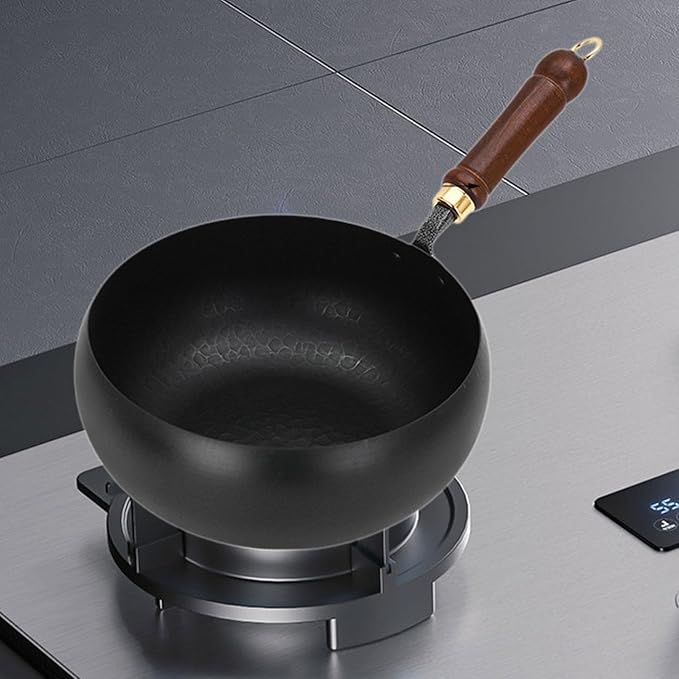 Wok Pan Chinese Wok Boiling Non Stick Skillet Uncoated General Cooking Wok Induction Cooker Gas Stir Fry Pan Round Bottom Wok, Wok Pan