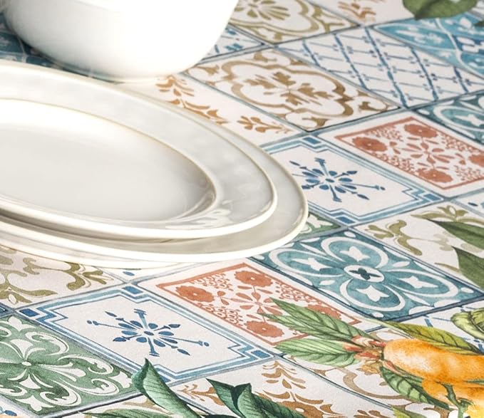 Maison d' Hermine Table Cloth Rectangle Table 100% Cotton 60 x 108 Inches Tablecloth Reusable Decorative for Dining Room Farmhouse Home Valentines Day Decorations Spring Summer - Agrume