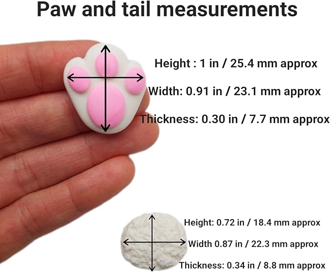 Bunny Paw and Tail Silicone Molds Bundle - Create Adorable Cake Balls, Cookie Decorations, and Cupcake Toppers with Ease (6 cavities paws 3 cavities tails Molds)