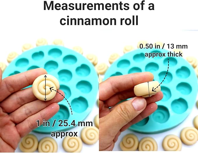 Cinnamon rolls mold - Choose option cinnamon rolls silicone mold Candle molds Wax melts mold (1 inch -19 cavities-) NC030