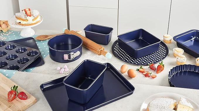 Zyliss E980192 Non-Stick Baking Sheet | Carbon Steel | Dark Blue | Baking Tin/Bakeware/Roasting | Dishwasher Safe | 5 Year Guarantee