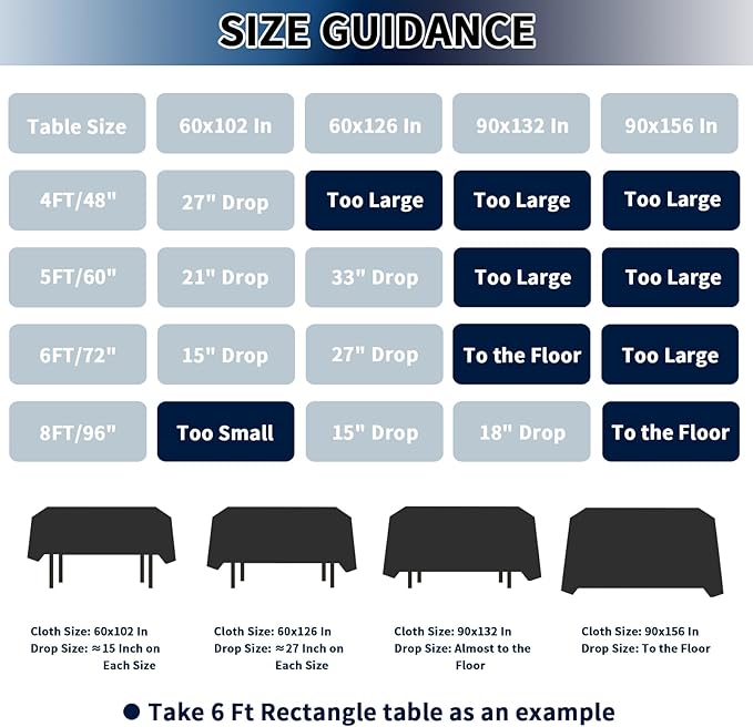 PureFit 10 Pack Rectangle White Table Cloths 90 x 132 Inch for 8Ft Tables, Stain and Wrinkle Resistant Table Linens for Home Use, Wedding, Party, Banquet and Camping