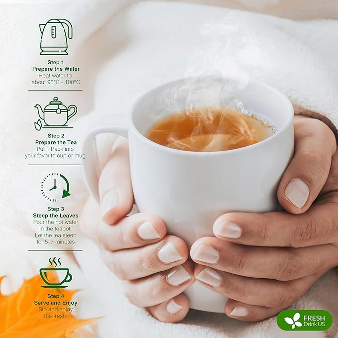 FreshDrinkUS, 75 Teabags of Herbal Day Cleanse Tea – 75 Day Program | Refreshing Mint Blend with Dandelion, Senna & Hibiscus | Naturally Supports Wellness & Light-Feeling | Caffeine-Free Herbal Tea