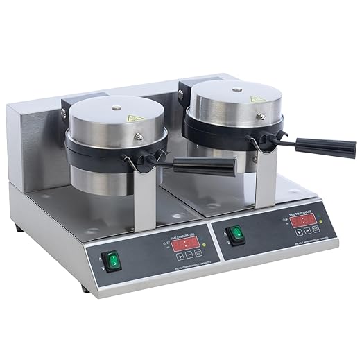 FSE BWM-7/R-2 Double Classic Belgian Waffle Maker with Cast Aluminum Grids, 2000W
