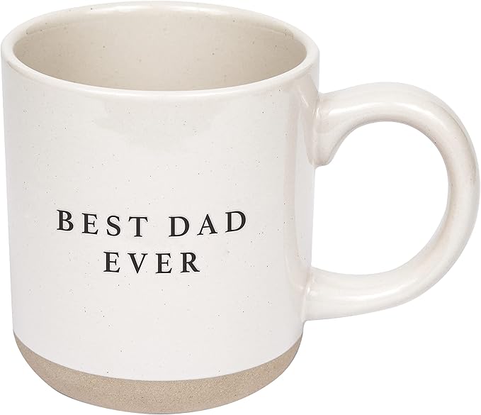 Sweet Water Decor Stoneware Coffee Mugs | Dad Mug | Novelty Coffee Mugs | Microwave & Dishwasher Safe | 14oz Tea Cup | Father's Day Gift (Best Dad Ever)