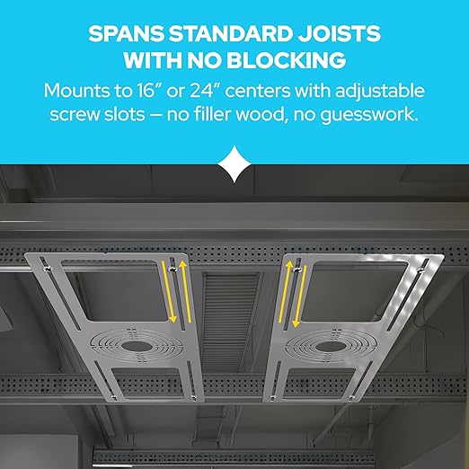 KASTLITE 12-Pack New Construction Mounting Plate for 2" to 6" Wafer Downlights | Flat Rough-in Bracket for LED Recessed Ceiling Lights | Galvanized Steel, 6 Trim Sizes, 26" Length Fits 16″-24″ Joists