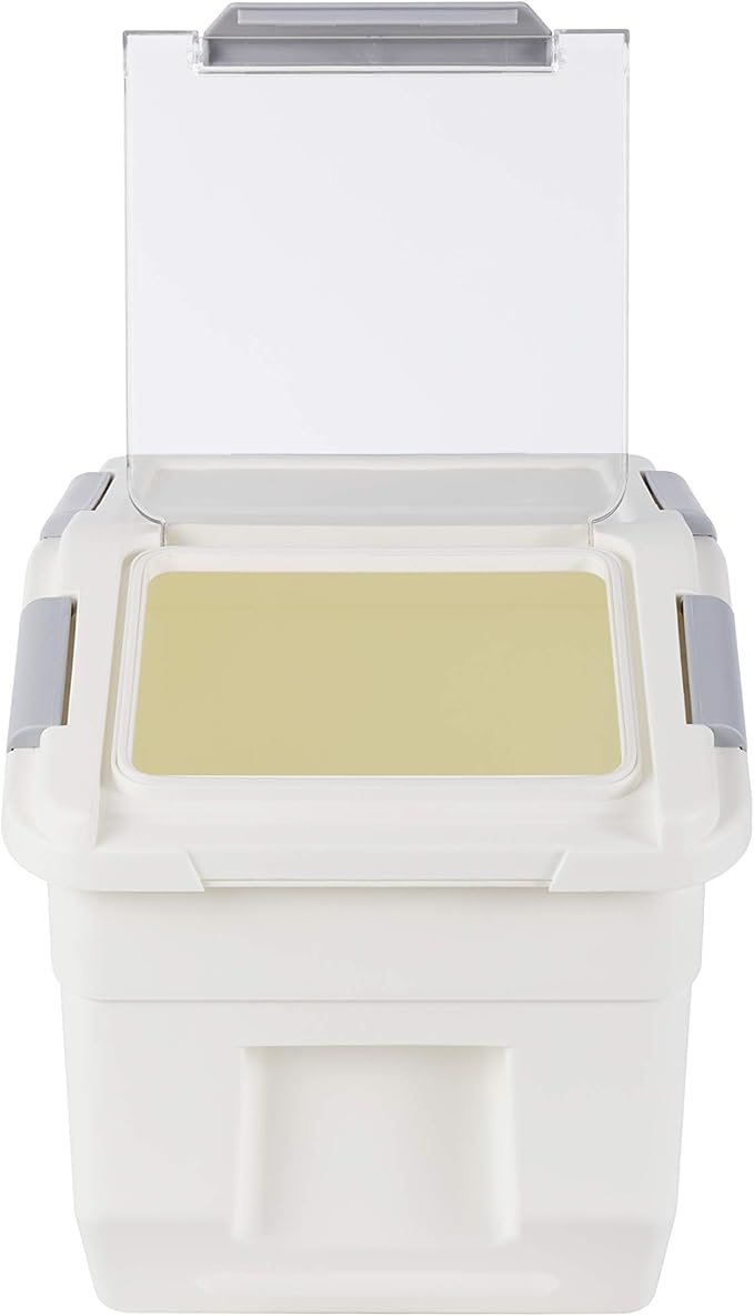 EonTone Pack-2 Grain Storage Container 10 Liter (20 lbs) with Lockable Lid Wheels and Measuring Cup BPA-Free Food Dispenser