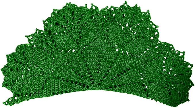 BIBITIME Tulip Flower Doilies Lace Doilies Kitchen Table Doily Mats Tablecloth Handmade Crochet Placemats Vase Dish Plate Mat (1 PC- 15 inches- 16 inches, Green)