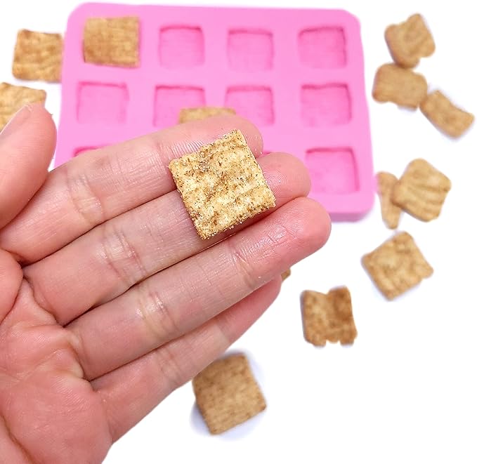 Natucraft Cinnamon Crunch Cereal Silicone Mold - Wax, Resin, Soap, Realistic Flexible - Oven Safe Up to 395F - Turquoise Blue