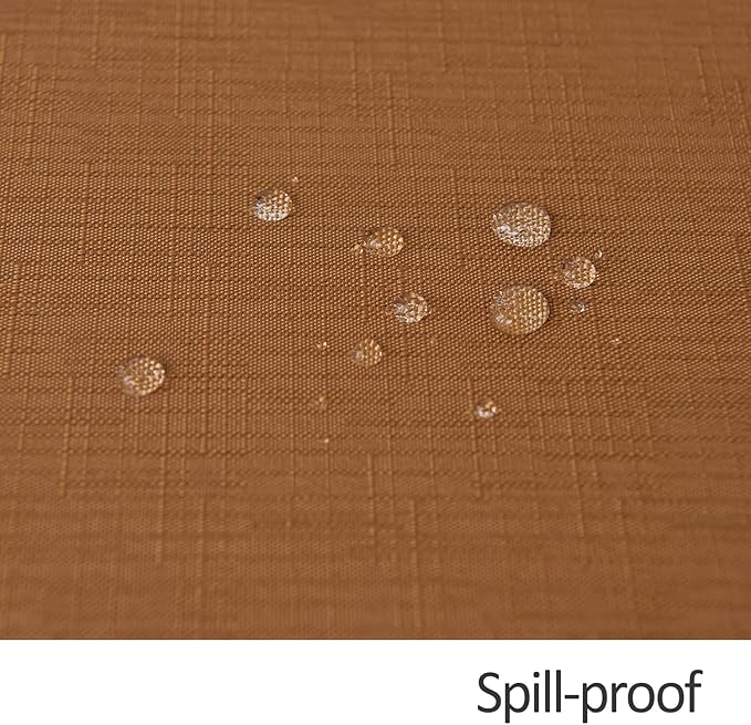 maxmill Tablecloth Linen Looking Textured Stain Resistant Waterproof and Wrinkle Resistant Table Cloth for Dining Room Decoration Harvest Thanksgiving Parties, Rectangle 60 x 120 Inch, Amber Bronze