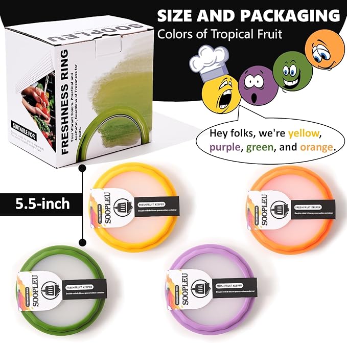 Avocado Saver 4-Pack: Fresh-Lock Containers for Tomatoes, Onions & Lemons | Reusable Fridge Storage | Ideal for Garlic, Potatoes & Produce Preservation