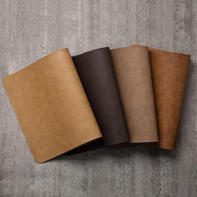 Light Luxury Solid Leather Placemat Coffee Brown PU Table Mat Waterproof Oilproof Heat-Insulated Plate Bowl Pad Table Decor(C)