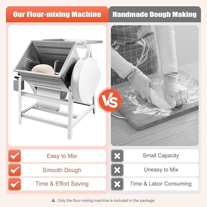 30Qt Commercial Food Mixer Flour Mixing Machine, 1500W Heavy Duty Dough Kneading Machine Electric Dough Kneading Machine for Bread Pizza Making