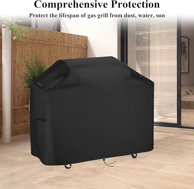 Grill Cover for Cuisinart 28" Outdoor Flat-Top Barbecue Covers, Waterproof 2-in-1 Carbon Steel Griddle Gas Grill Cover - 53" L×24" W×39" H
