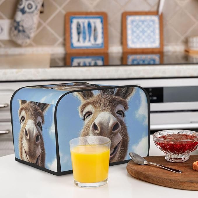 Happy Donkey Toaster Cover Bread Machine Cover Fits For 4 Slice Toasters Anti-Sputtering Bread Cover Washable Bread Maker Cover Dust Cover