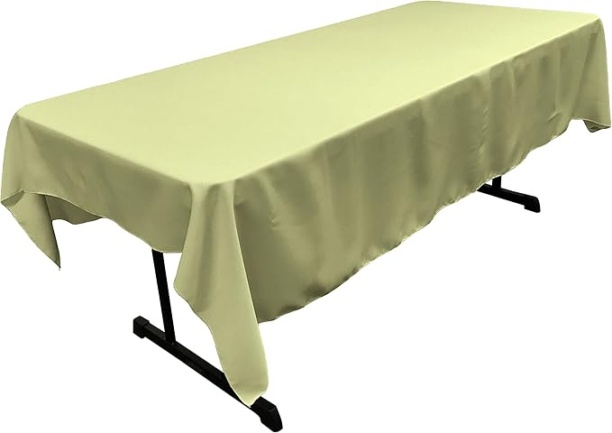 LA Linen Polyester Poplin Washable Rectangular Tablecloth, Stain and Wrinkle Resistant Table Cover 60x90, Fabric Table Cloth for Dinning, Kitchen, Party, Holiday 60 by 90-Inch, Sage