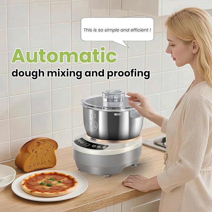7L/7.37qt Dough Maker with Ferment Function, Electric Dough Maker, Kitchen bread kneading machine pizza dough maker, for Bread Pizza Dumpling Dough (7L)