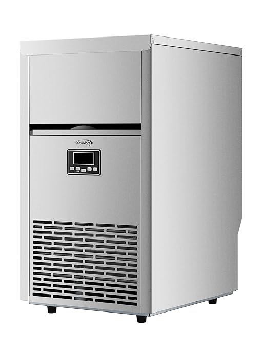 KoolMore 18 in. Commercial Ice Maker Machine, 100 lbs/24H Crescent Ice, 30 lbs Storage, Undercounter or Freestanding Ideal for Commercial or Residential Use, ETL Listed in Stainless-Steel