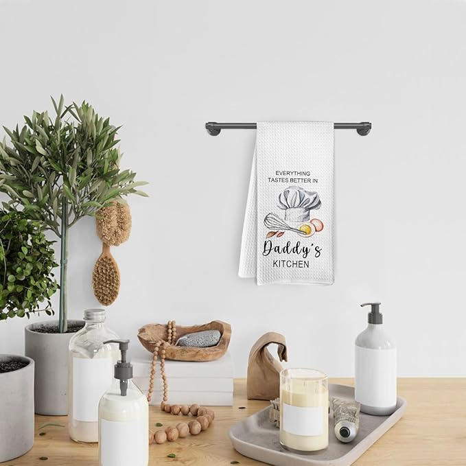 Daddy Kitchen Towels, Daddy Gifts, Daddy Dish Towels, Daddy Gifts from Daughter, Fathers Day Birthday Gifts for Daddy Dad, Daddy Decorative Hand Tea Towels for Kitchen, 16x24 Inches
